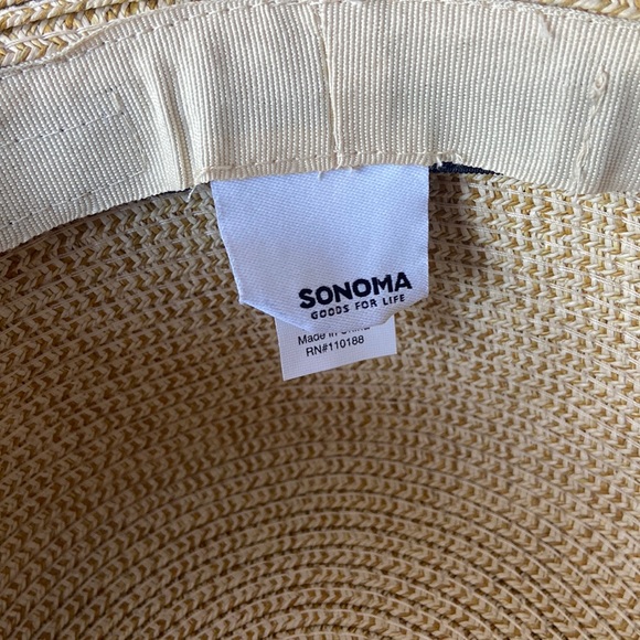 Sonoma Woven Beach Hat with metallic gold “aloha” embellishment - Picture 3 of 4
